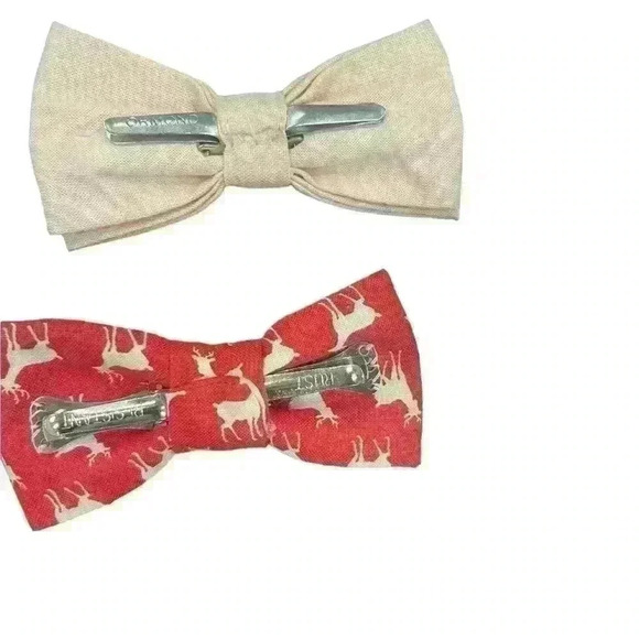 Clip on bow tie!! Hand made! Reindeer! Toddler size! - Picture 2 of 2